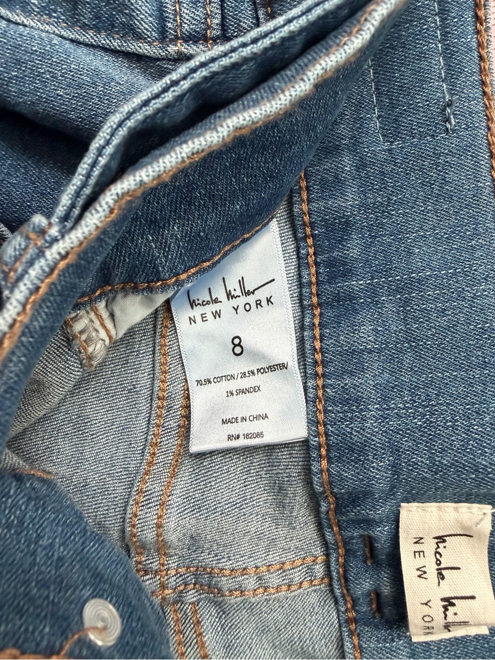 Nicole Miller Ankle Length or Petite Belted Stretch SOHO Wide Leg Jeans sz 8 - Picture 8 of 10